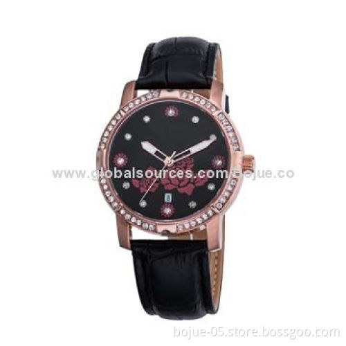Genuine Leather Stainless Ladies' Wrist Watch